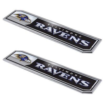 Fan Mats  LLC Baltimore Ravens Embossed Truck Emblem 2-pk Black