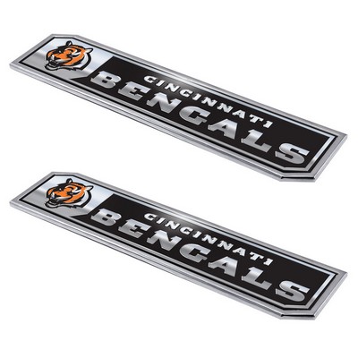 Fan Mats  LLC Cincinnati Bengals Embossed Truck Emblem 2-pk Black