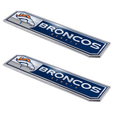 Fan Mats  LLC Denver Broncos Embossed Truck Emblem 2-pk Blue