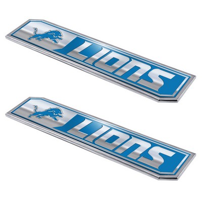 Fan Mats  LLC Detroit Lions Embossed Truck Emblem 2-pk Blue