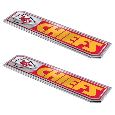 Fan Mats  LLC Kansas City Chiefs Embossed Truck Emblem 2-pk Red