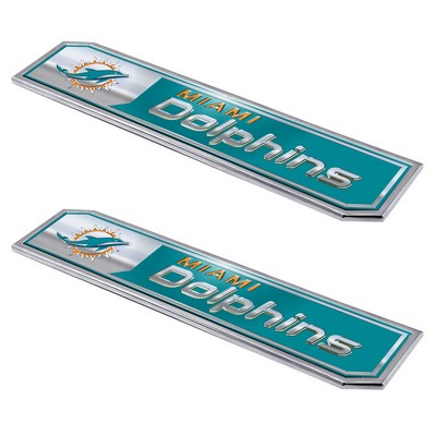 Fan Mats  LLC Miami Dolphins Embossed Truck Emblem 2-pk Aqua