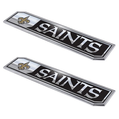 Fan Mats  LLC New Orleans Saints Embossed Truck Emblem 2-pk Black