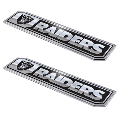 Fan Mats  LLC Las Vegas Raiders Embossed Truck Emblem 2-pk Black