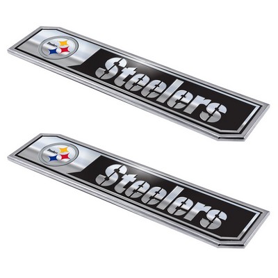 Fan Mats  LLC Pittsburgh Steelers Embossed Truck Emblem 2-pk Black