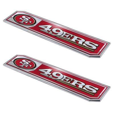 Fan Mats  LLC San Francisco 49ers Embossed Truck Emblem 2-pk Red