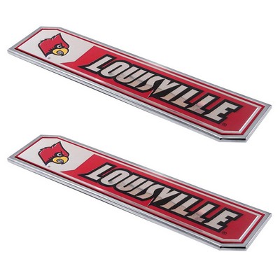 Fan Mats  LLC Louisville Cardinals Embossed Truck Emblem 2-pk Red