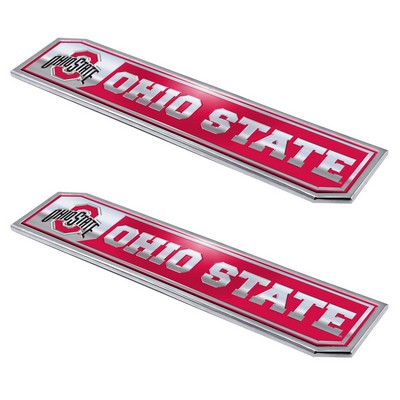 Fan Mats  LLC Ohio State Buckeyes Embossed Truck Emblem 2-pk Red