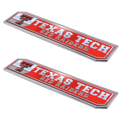 Fan Mats  LLC Texas Tech Red Raiders Embossed Truck Emblem 2-pk Red