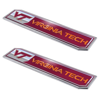 Fan Mats  LLC Virginia Tech Hokies Embossed Truck Emblem 2-pk Red