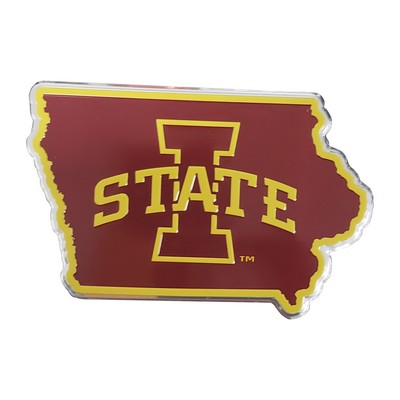 Fan Mats  LLC Iowa State Cyclones Embossed State Emblem Red & Yellow