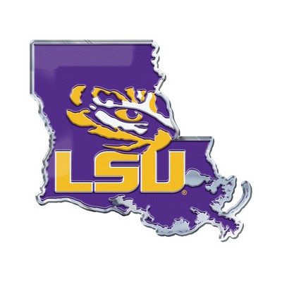 Fan Mats  LLC LSU Tigers Embossed State Emblem Purple & Yellow