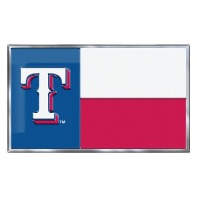 Fan Mats  LLC Texas Rangers Embossed State Flag Emblem Blue, Red