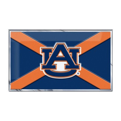 Fan Mats  LLC Auburn Tigers Embossed State Flag Emblem Blue & Orange