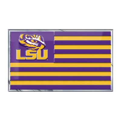 Fan Mats  LLC LSU Tigers Embossed State Flag Emblem Purple & Yellow