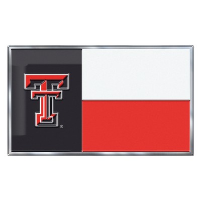 Fan Mats  LLC Texas Tech Red Raiders Embossed State Flag Emblem Red, Black