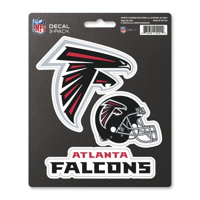 Fan Mats  LLC Atlanta Falcons Decal 3-pk Black