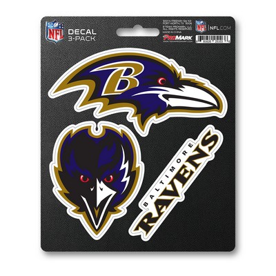 Fan Mats  LLC Baltimore Ravens Decal 3-pk Purple