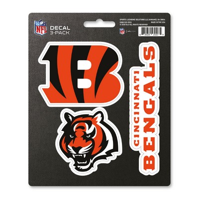 Fan Mats  LLC Cincinnati Bengals Decal 3-pk Orange