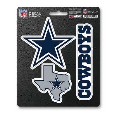 Fan Mats  LLC Dallas Cowboys Decal 3-pk Orange & Brown