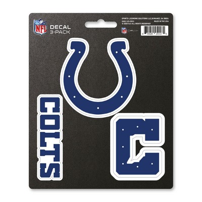 Fan Mats  LLC Indianapolis Colts Decal 3-pk Blue