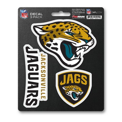 Fan Mats  LLC Jacksonville Jaguars Decal 3-pk Blue