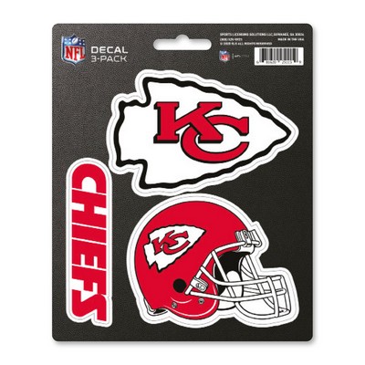 Fan Mats  LLC Kansas City Chiefs Decal 3-pk Red