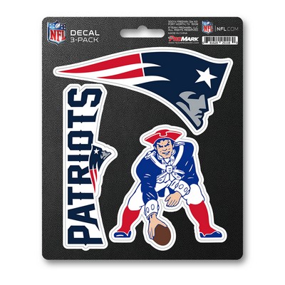 Fan Mats  LLC New England Patriots Decal 3-pk Blue, Red