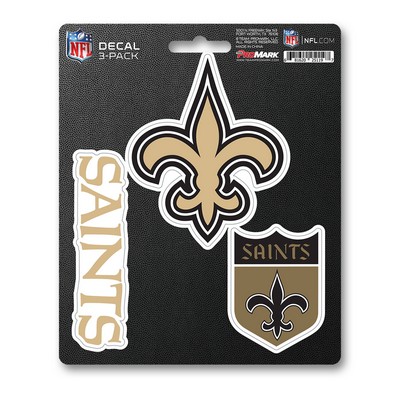 Fan Mats  LLC New Orleans Saints Decal 3-pk Gold & Black