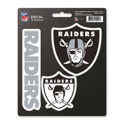 Fan Mats  LLC Las Vegas Raiders Decal 3-pk Black