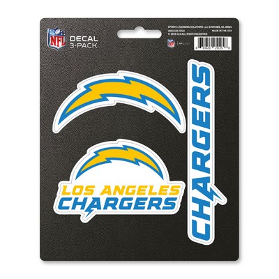 Fan Mats  LLC Los Angeles Chargers Decal 3-pk Yellow