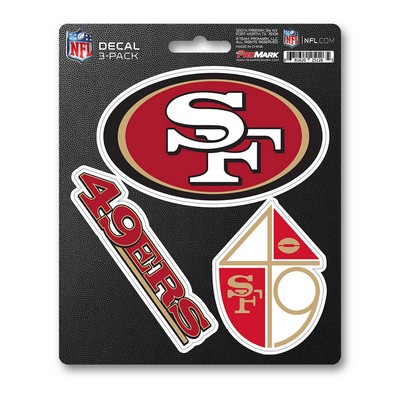 Fan Mats  LLC San Francisco 49ers Decal 3-pk Red, Gold