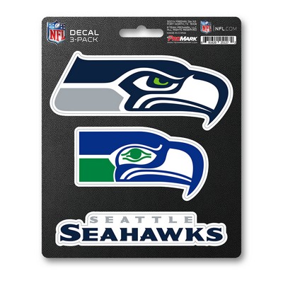 Fan Mats  LLC Seattle Seahawks Decal 3-pk Blue, Green & Gray