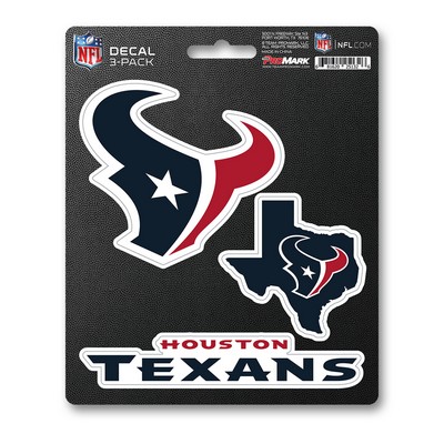 Fan Mats  LLC Houston Texans Decal 3-pk Blue, Red