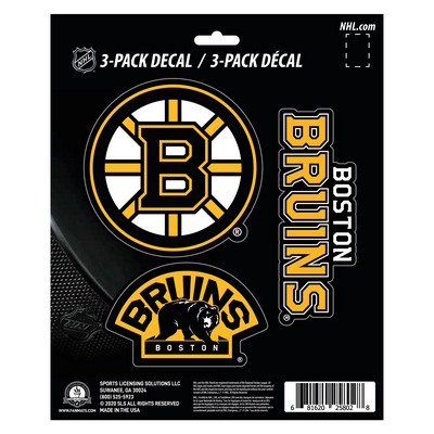 Fan Mats  LLC Boston Bruins Decal 3-pk Yellow & Black