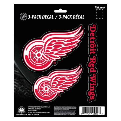 Fan Mats  LLC Detroit Red Wings Decal 3-pk Red