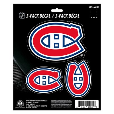 Fan Mats  LLC Montreal Canadiens Decal 3-pk Blue, Red