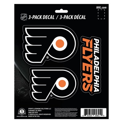 Fan Mats  LLC Philadelphia Flyers Decal 3-pk Black, Orange