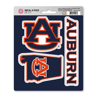 Fan Mats  LLC Auburn Tigers Decal 3-pk Navy