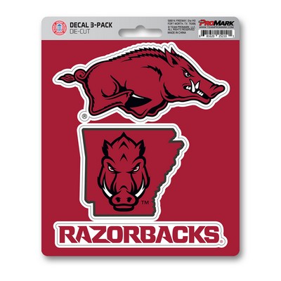 Fan Mats  LLC Arkansas Razorbacks Decal 3-pk Cardinal