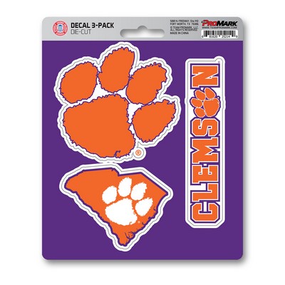 Fan Mats  LLC Clemson Tigers Decal 3-pk Orange & Purple