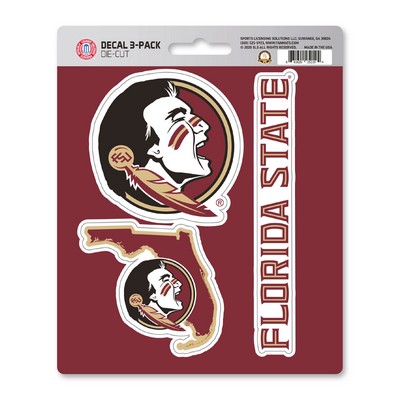 Fan Mats  LLC Florida State Seminoles Decal 3-pk Maroon