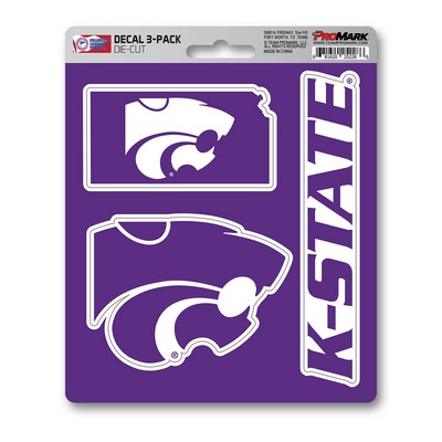 Fan Mats  LLC Kansas State Wildcats Decal 3-pk Purple