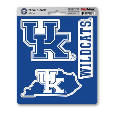 Fan Mats  LLC Kentucky Wildcats Decal 3-pk Blue