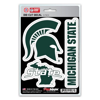 Fan Mats  LLC Michigan State Spartans Decal 3-pk Green