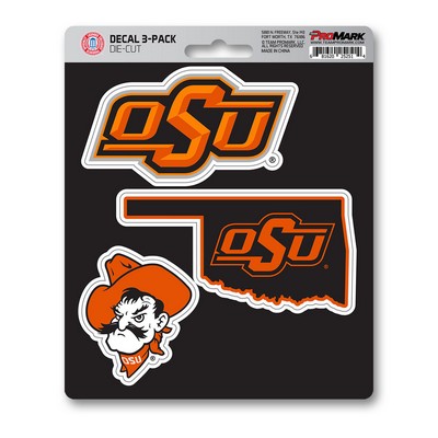 Fan Mats  LLC Oklahoma State Cowboys Decal 3-pk Orange & Black