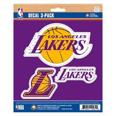 Fan Mats  LLC Los Angeles Lakers Decal 3-pk Purple