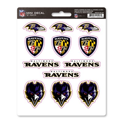 Fan Mats  LLC Baltimore Ravens Mini Decal 12-pk White