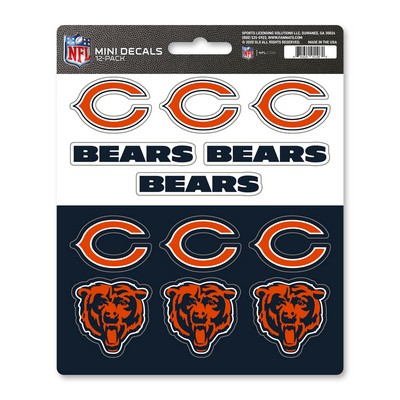 Fan Mats  LLC Chicago Bears Mini Decal 12-pk Navy