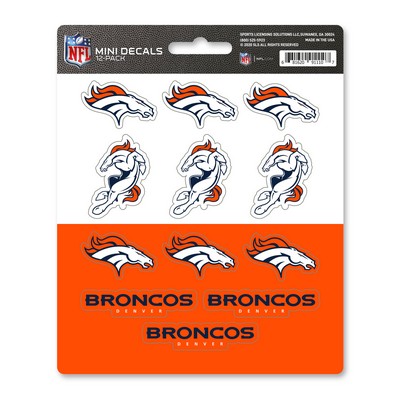 Fan Mats  LLC Denver Broncos Mini Decal 12-pk Orange